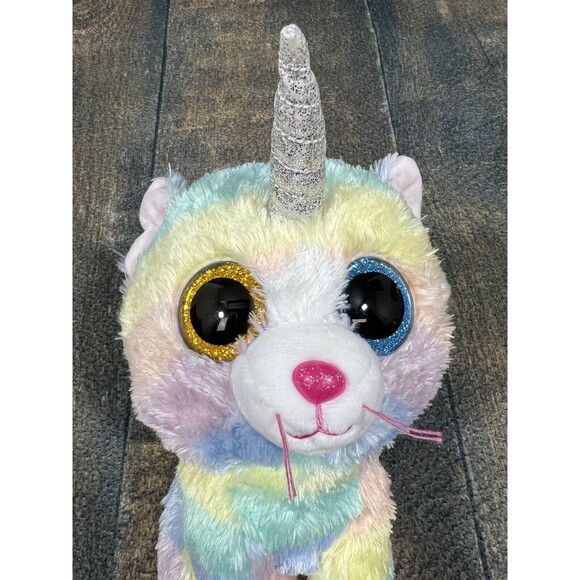 TY Beanie Boos Heather Unicorn Rainbow Cat Plush Stuffed Animal, Small 6” Plush! - Picture 2 of 9